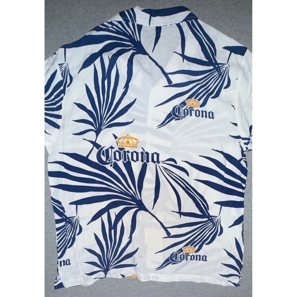 Corona Extra Men Button Up Shirt Size XL Lightweight Tropical Beach Summer Party - Picture 3 of 6